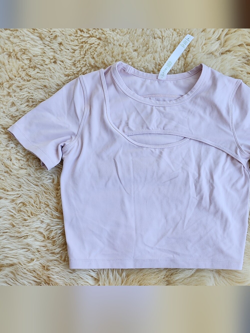 lululemon athletica Pale Lilac Cutout Crop Tee